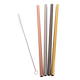 Appetito Stainless Steel Straight Smoothie Straws with Brush - Metallic (set of 4) - BentoBliss