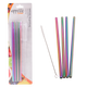 Appetito Stainless Steel Straight Smoothie Straws with Brush - Rainbow (set of 4) - BentoBliss