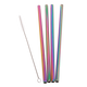 Appetito Stainless Steel Straight Smoothie Straws with Brush - Rainbow (set of 4) - BentoBliss
