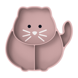 Melii Divided Silicone Suction Plate - Cat - BentoBliss