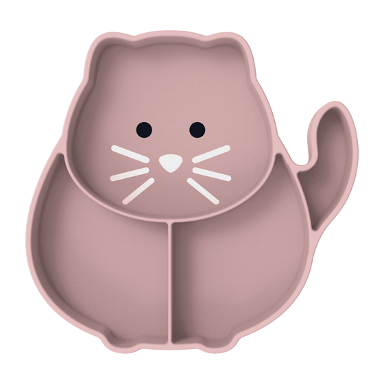 Melii Divided Silicone Suction Plate - Cat - BentoBliss