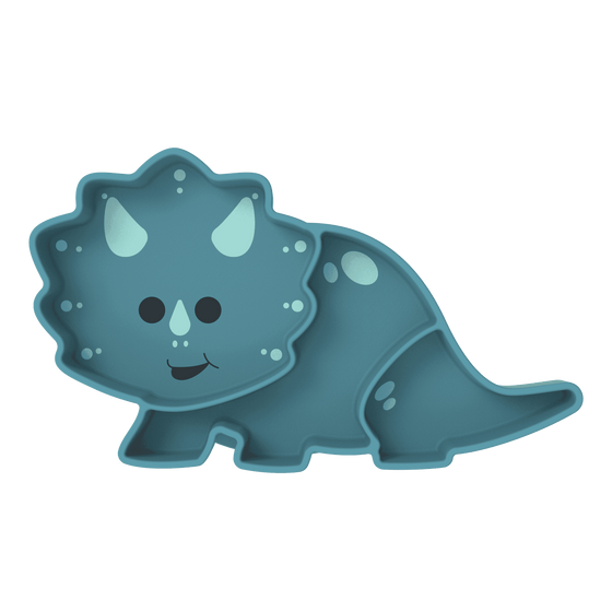 Melii Divided Silicone Suction Plate - Dinosaur - BentoBliss