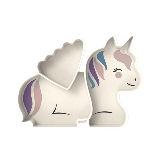 Melii Divided Silicone Suction Plate - Unicorn - BentoBliss