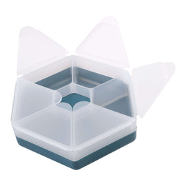 Kids snack box with six compartments, leak-resistant lid