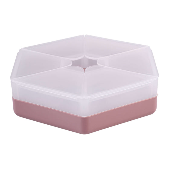 Melii Luxe Hexagon Snackle Box with six compartments pink