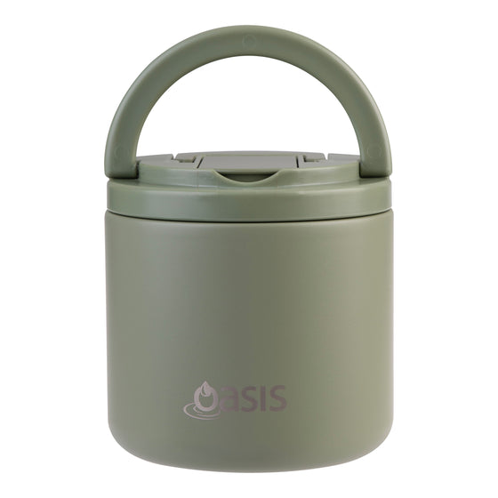 Oasis Insulated Food Flask 550ml - Olive Green