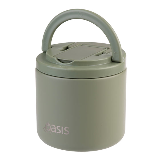 Oasis Insulated Food Flask 550ml - Olive Green