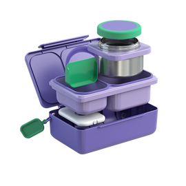 Omiebox Up Hot & Cold Kids Lunch Box - Galaxy Purple - BentoBliss