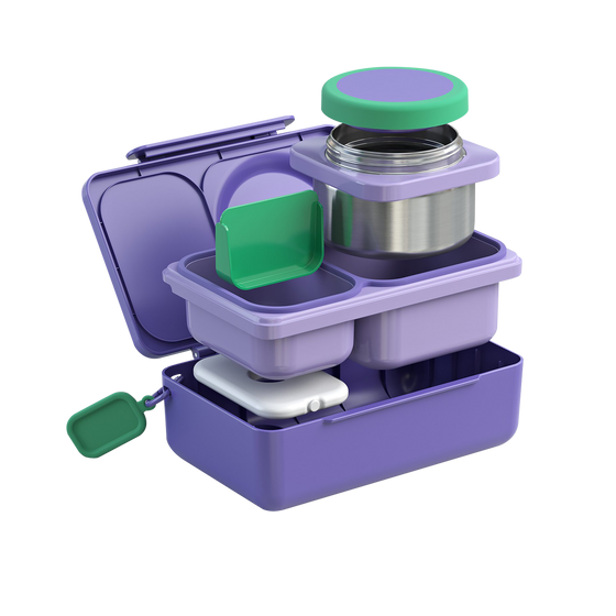 Omiebox Up Hot & Cold Kids Lunch Box - Galaxy Purple - BentoBliss