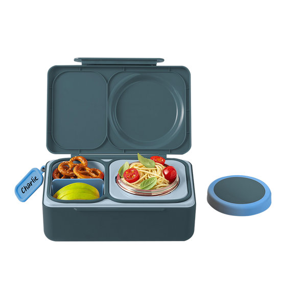Omiebox Up Hot & Cold Kids Lunch Box - Graphite - BentoBliss