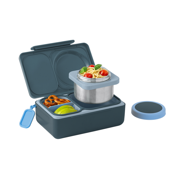 Omiebox Up Hot & Cold Kids Lunch Box - Graphite - BentoBliss