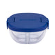 Navy blue snack bowl with 3 compartments, leakproof lid