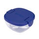 Navy blue snack bowl with 3 compartments, leakproof lid