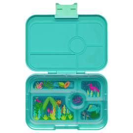 Blue leakproof bento box with 5 compartments for meal prep