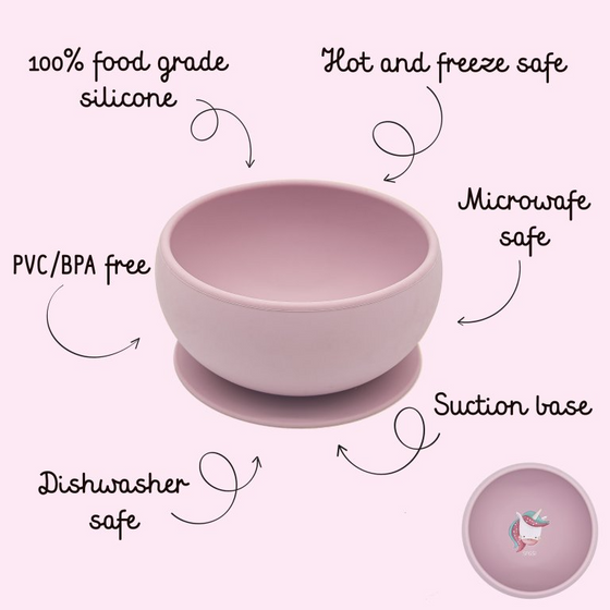 Sassi Silicone Suction Bowl - Sparkly The Unicorn - BentoBliss