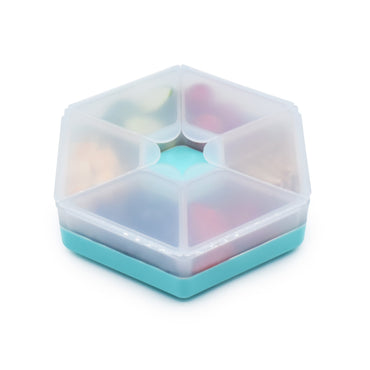 Melii Hexagon Snackle Box Teal - Open View