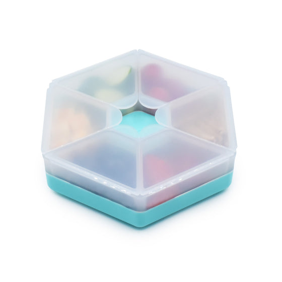 Melii Hexagon Snackle Box Teal - Open View
