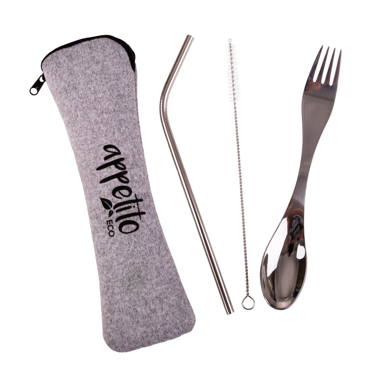 Appetito 3Pc Stainless Steel Traveller's Cutlery Set - BentoBliss
