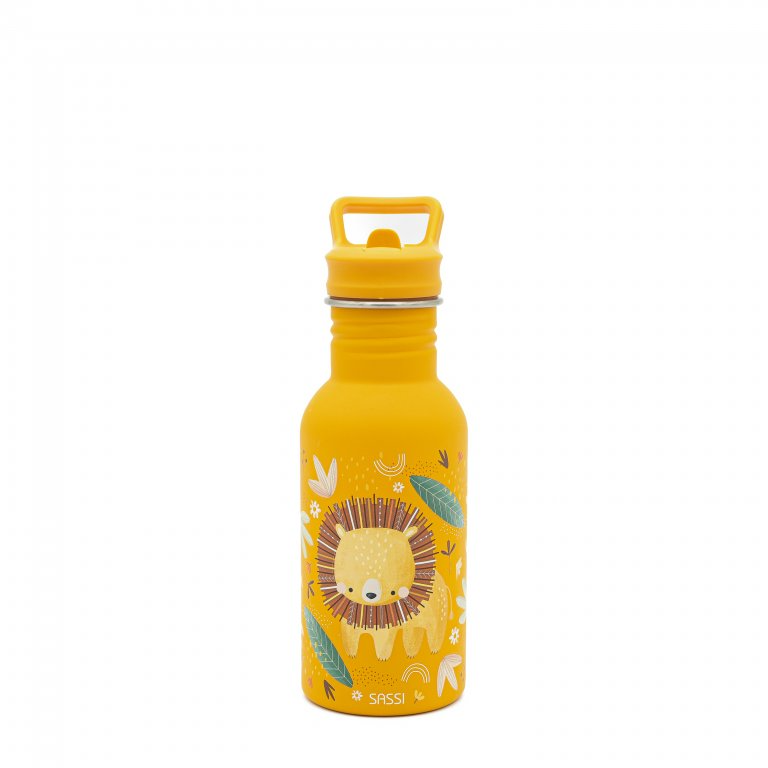 Sassi Stainless Steel Kids Drink Bottle - Chompy the Lion - BentoBliss 