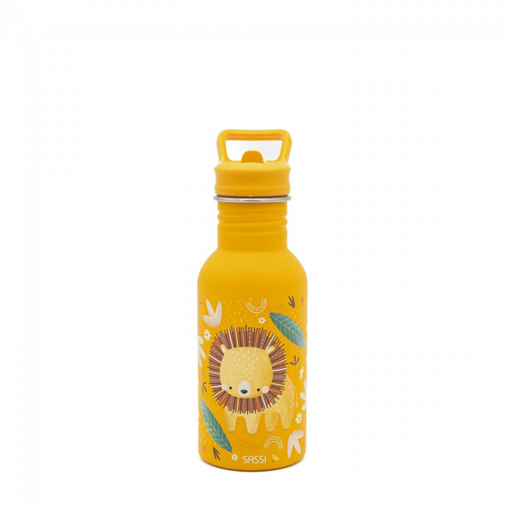 Sassi Stainless Steel Kids Drink Bottle - Chompy the Lion - BentoBliss 