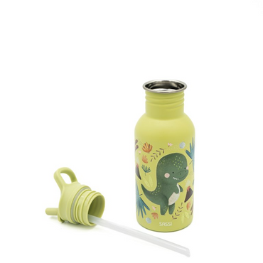 Sassi Stainless Steel Kids Drink Bottle - Cracky the Dinosaur - BentoBliss 