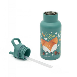 Sassi Stainless Steel Kids Drink Bottle - Crunchy the Fox - BentoBliss 