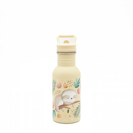 Sassi Stainless Steel Kids Drink Bottle - Gnawy The Sloth - BentoBliss 