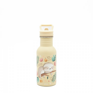 Sassi Stainless Steel Kids Drink Bottle - Gnawy The Sloth - BentoBliss 