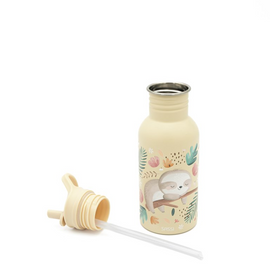 Sassi Stainless Steel Kids Drink Bottle - Gnawy The Sloth - BentoBliss 