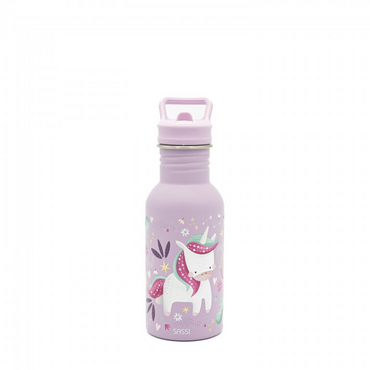 Sassi Stainless Steel Kids Drink Bottle - Sparkly the Unicorn - BentoBliss 