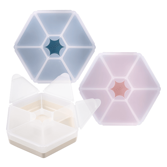 Melii Luxe Hexagon Snackle Blue Ivory and Pink