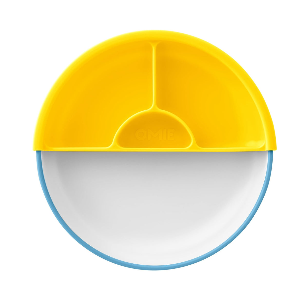 Omie Easy Scoop Plate With Divider - Blue - BentoBliss