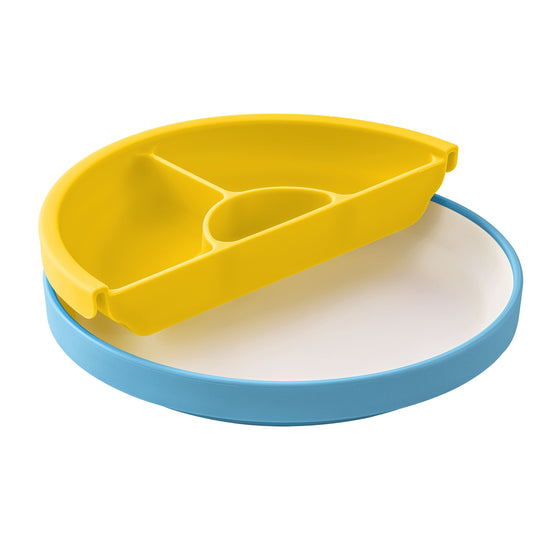 Omie Easy Scoop Plate With Divider - Blue