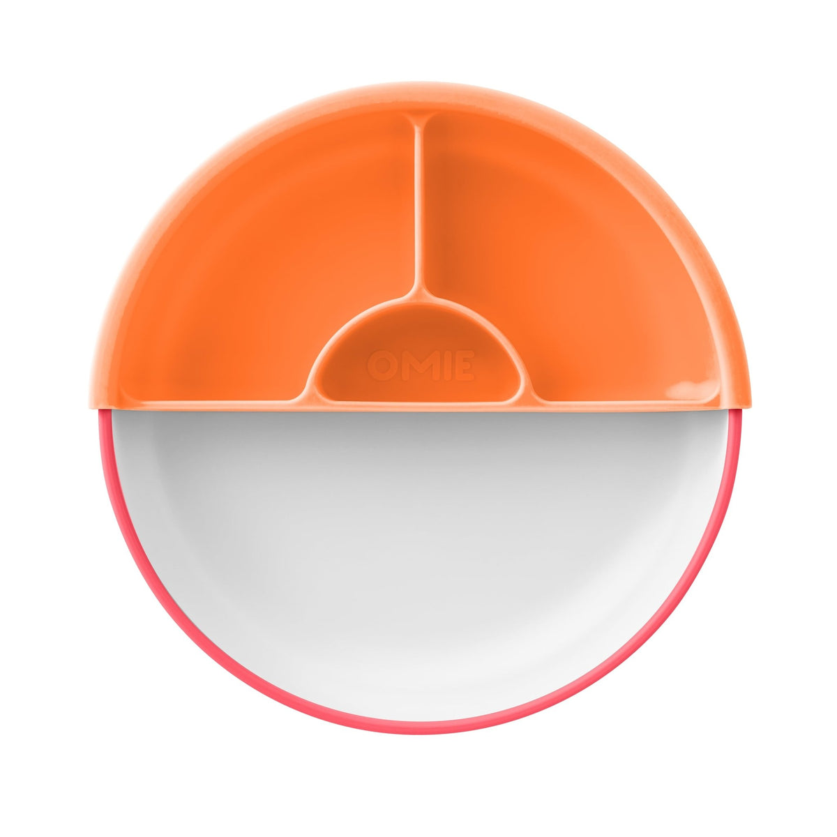 Omie Easy Scoop Plate With Divider - Pink - BentoBliss