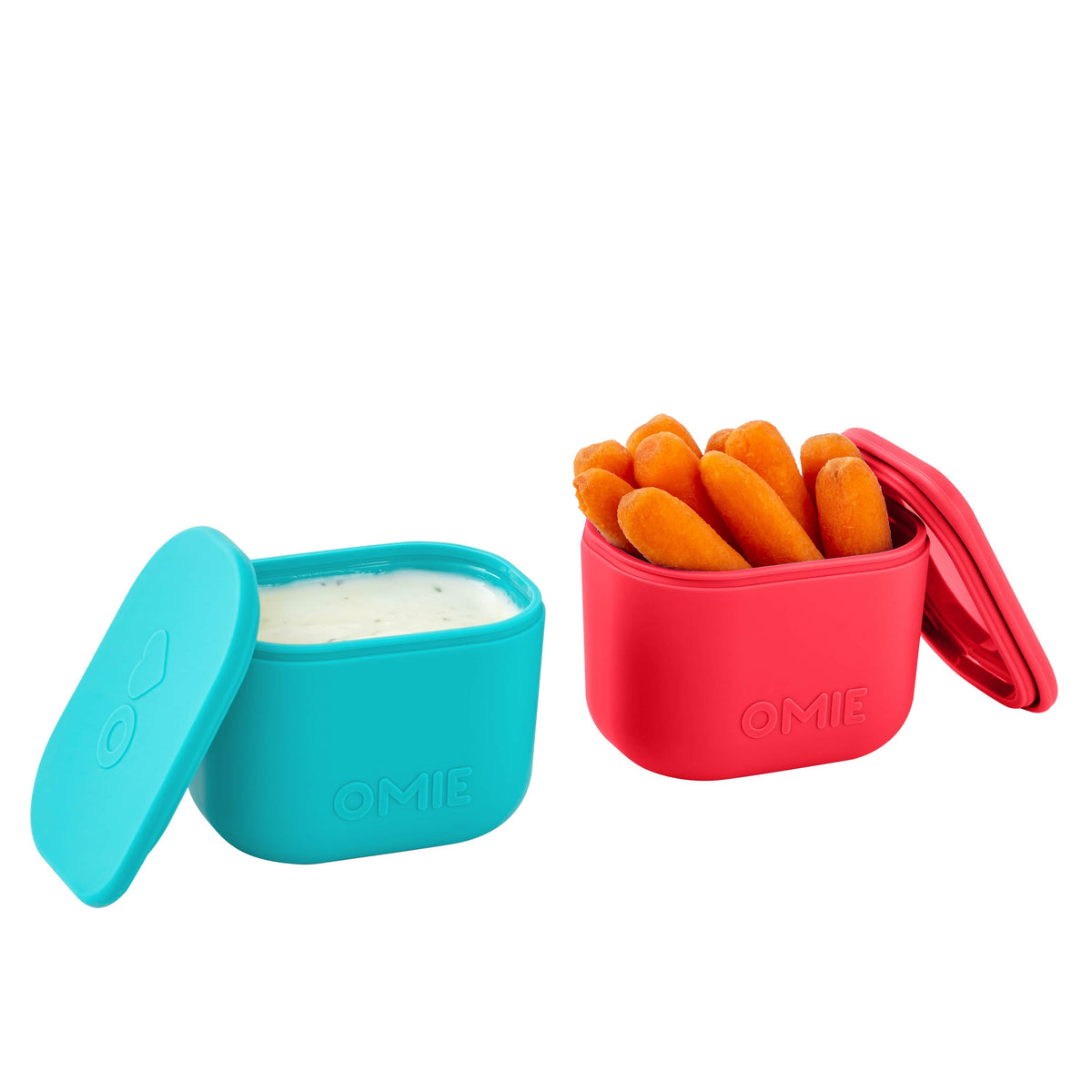 Omiebox Up Silicone Dip Containers - Pink & Teal - BentoBliss