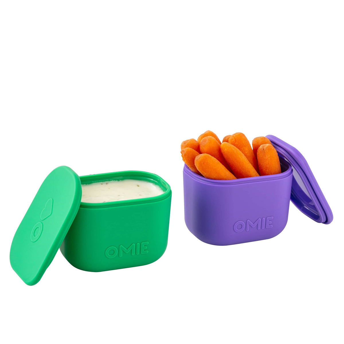 Omiebox Up Silicone Dip Containers - Purple & Green - BentoBliss