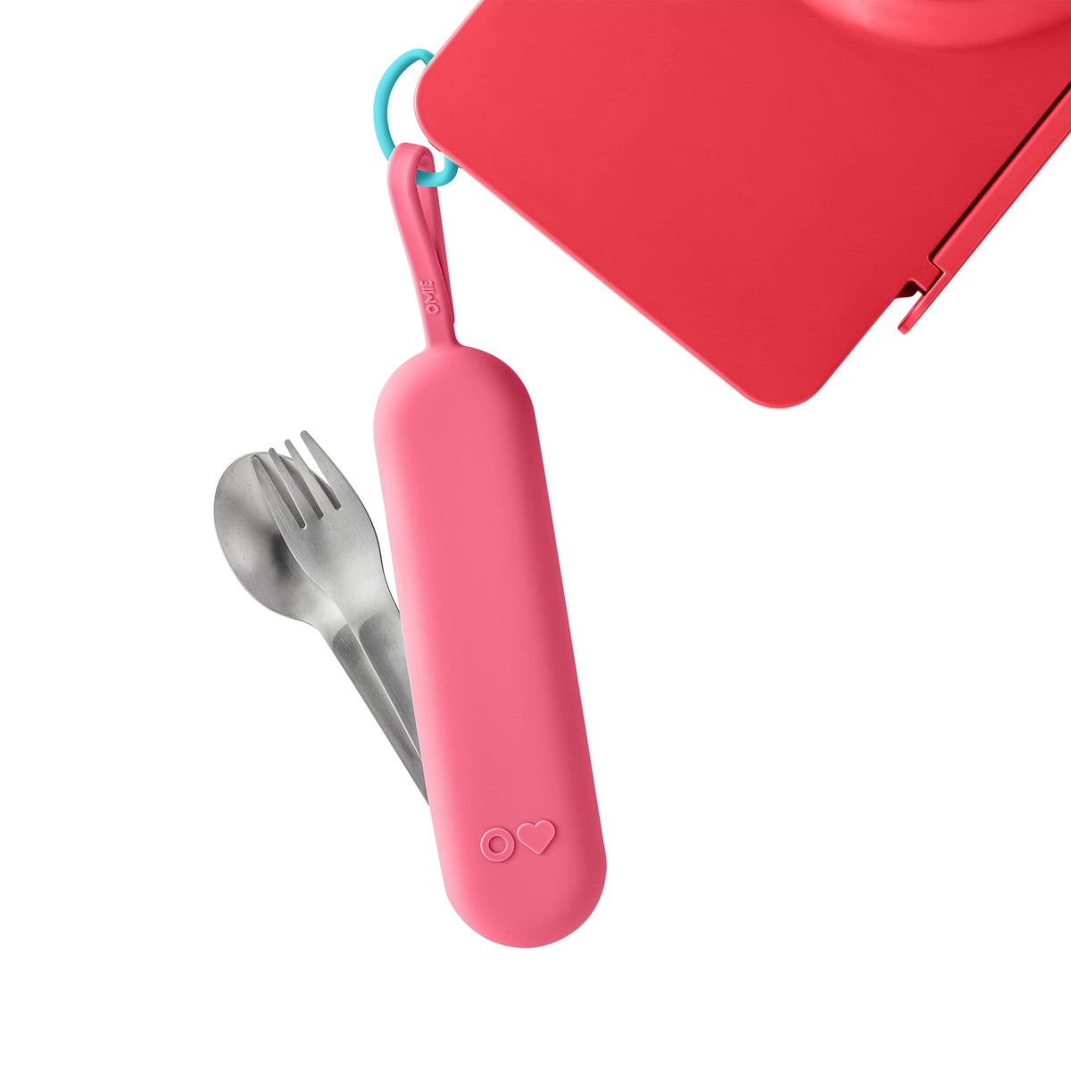 OmieBox UP Pod & Utensil Set - Blush - BentoBliss