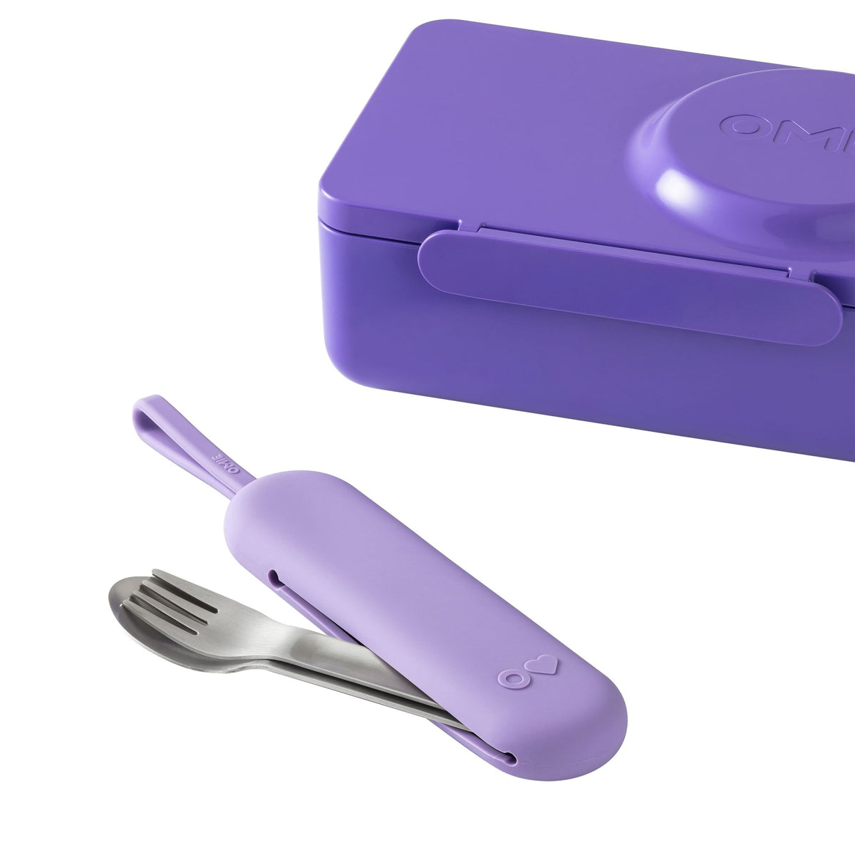 OmieBox UP Pod & Utensil Set - Violet - BentoBliss