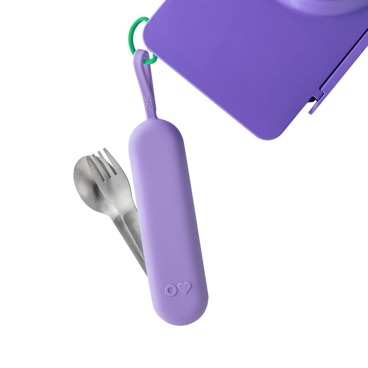 OmieBox UP Pod & Utensil Set - Violet - BentoBliss
