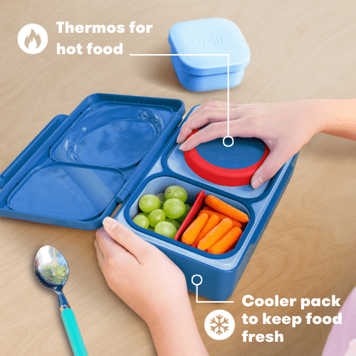 Omiebox Up Hot & Cold Kids Lunch Box - Cherry Pink - BentoBliss