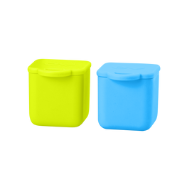 Omie silicone snack container blue and lime colour