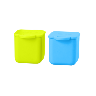 Omie silicone snack container blue and lime colour