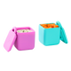 Omie silicone snack containers pink and teal colour