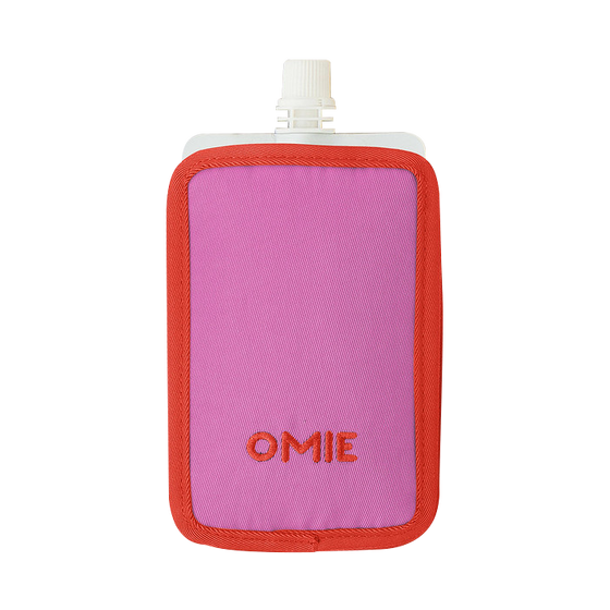 Omie omiechill freezable food pouch pink colour