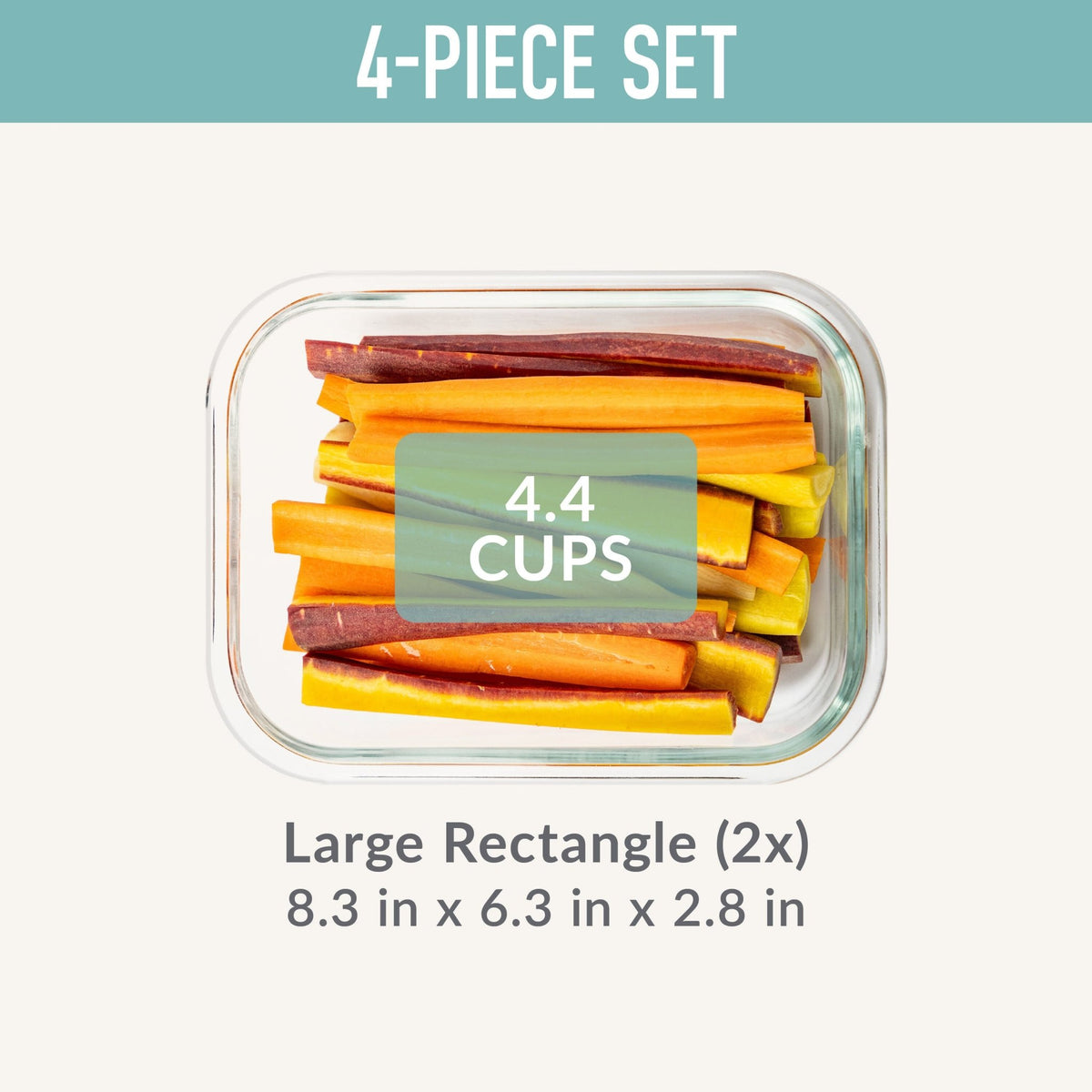 Bentgo 4 Piece Rectangle Glass Food Storage Set - BentoBliss