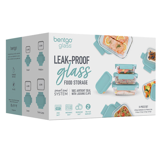 Bentgo 8 Piece Rectangle Glass Food Storage Set