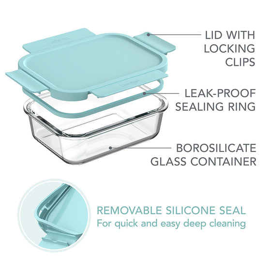 Bentgo 8 Piece Rectangle Glass Food Storage Set