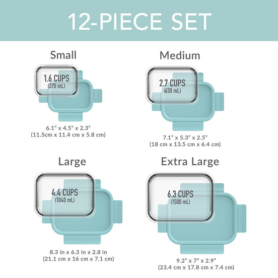 Bentgo 8 Piece Rectangle Glass Food Storage Set