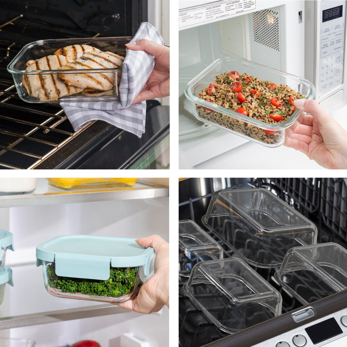 Bentgo 8 Piece Rectangle Glass Food Storage Set - BentoBliss