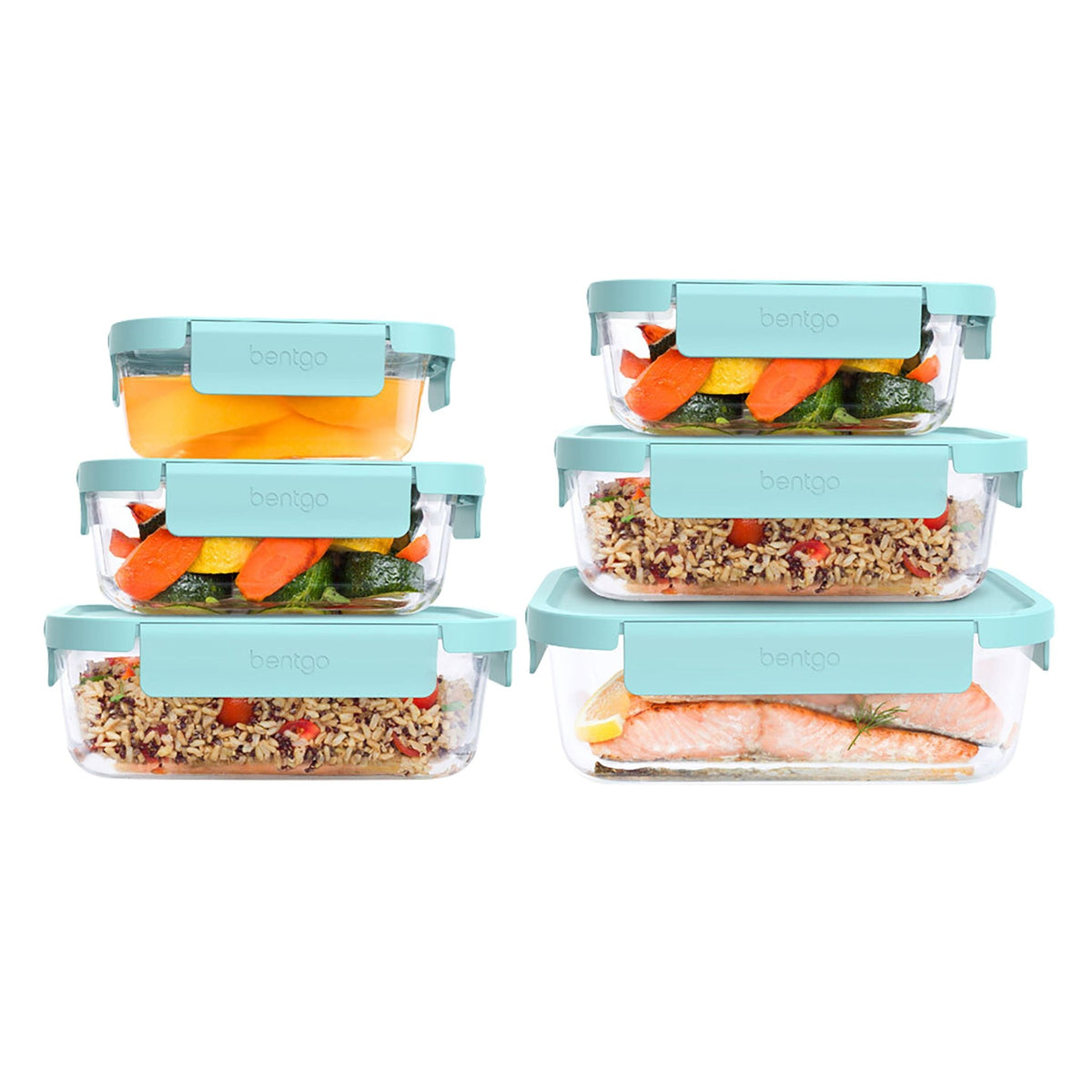 Bentgo 12 Piece Rectangle Glass Food Storage Set - BentoBliss